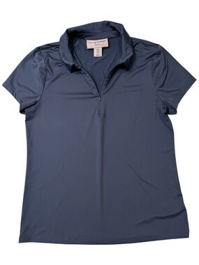 {Tommy Bahama Golf} Blue 1/4 Quarter Zip Short Sleeve Polo Shirt Top WAT42